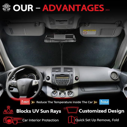 KAYZT Windshield Sun Shade for 2021-2025 Toyota Sienna Foldable Sunshade Front Window Custom Fit Car Accessories