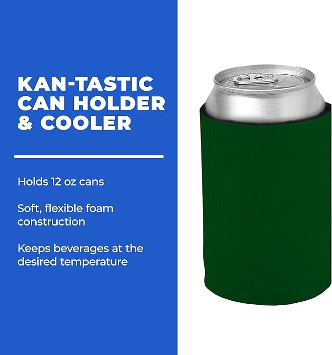 Kan-Tastic 25 units Cooler and can holder Green Soft and flexible foam that keeps beer, soda, water fresh and fresh Ideal for custom designs for