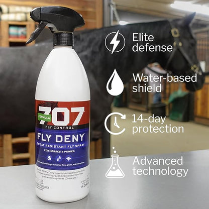 Formula 707 Fly Deny Spray for Horses & Ponies, 32 oz – 14-Day Protection