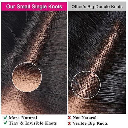 Body Wave 5x5 Transparent Lace Closure 100% Human Hair Invisible 5x5 Lace Closure 12A Brazilian Virgin Remy Human Hair Frontal Closure Pre Plucked Natural Color 20 Inch