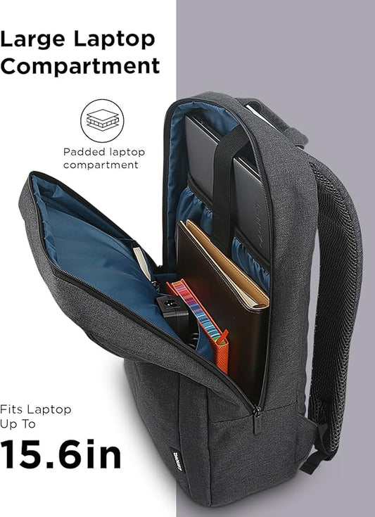 Lenovo Laptop Backpack B210, 15.6-Inch LaptopTablet, Durable, Water-Repellent, Lightweight, Clean Design, Sleek for Travel, Business Casual or College, GX40Q17225, Black