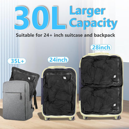 2PC Professional Vacuum Bags for Travel, Dobaly IP67 Reusable Vacuum Compression Bags for Suitcases and Backpack Space Saver Vacuum Bags Lightweight&Durable(2 Large No Pump)