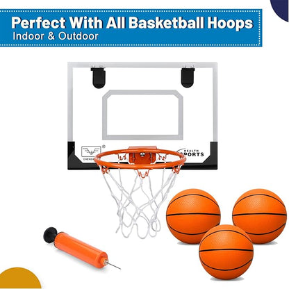 6" Mini Basketball for Kids & Adults, Indoor Basketball for Over-Door Hoop, Toddler Balls Arcade Game 4 Pack (pump not included. Shade of orange is brighter than the picture)