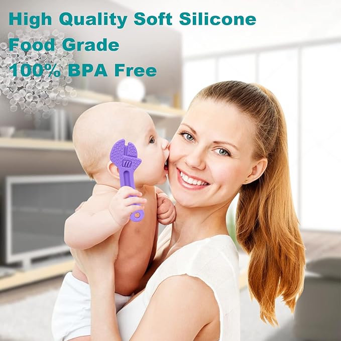 Baby Teething Toys, Silicone Baby Teether Chew Toys, BPA Free, Suitable for Infants Over 3 Months, Infant Molar Teether Toys, Soothe Babies Sore Gums Freezable