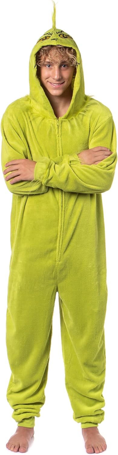 Large in Size Dr. Seuss GRINCH Who Stole Christmas Hooded Pajama Union Suit
