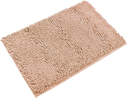 Non-Slip Bath Rug,Extra Soft Microfiber Bedroom Shag Carpet with Anti-Slip Backing,WaterDust Absorbent Fast Dry Shower Mat,Sound Insulated Stairs Pad,Machine Washable (Camel,12 x 19 Inches)