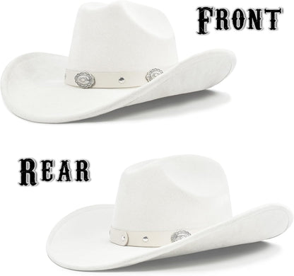 Cowboy Hat for Women and Men with Shapeable Wide Brim - Felt Cattleman Western Hats for Cowboys and Cowgirls