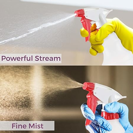 DilaBee Plastic Spray Bottle (2 Pack) - 16oz Empty Spray Bottles for Cleaning, Gardening  Grilling - Leakproof  Adjustable Nozzle Water Spray Bottle - Heavy Duty  BPA Free Plastic Spray Bottles