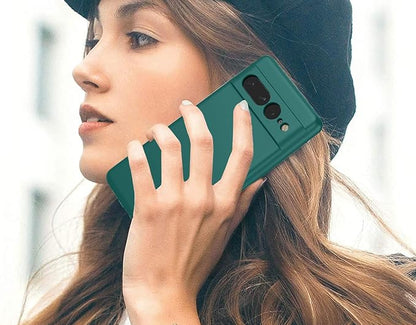 for Google Pixel 7 Pro 5G Case, Ultra Thin Fit Liquid Silicone Soft Rubber Anti-Bump, Anti-Scratch, Shockproof Protective Case with Microfiber Lining for Google Pixel 7 Pro 5G, Dark Green
