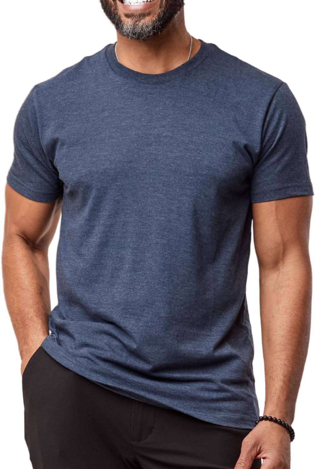 Men's Crew Neck T-Shirts Ц Short Sleeve, Fitted Style, Soft Cotton-Poly Blend, Tag-Free Comfort