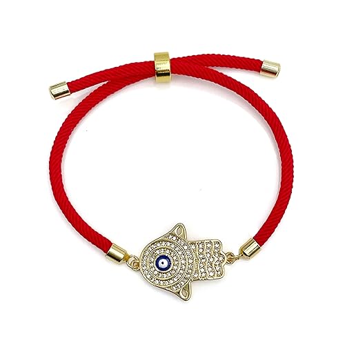Hamsa Hand Evil Eye Kabalah Good Luck Red Cord Adjustable Protection Bracelet for Women Bat Mitzvah Jewish Israeli Best Gift for Her