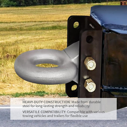 48660 Raw Steel Pintle Hitch Lunette Ring 3-Inch ID, 24,000 lbs, Channel Mount Required