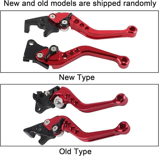 KIMISS Pair of 22mm 7/8" CNC Motorcycle Clutch Lever Drum Brake Lever Handle Hydraulic Clutch Lever(Red)