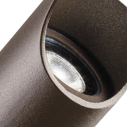 Kichler 6" Mini Outdoor Accent Light in Textured Architectural Bronze, 12V LED Adjustable Spotlight, (6" L x 2.5" H), 15384AZT,Brown