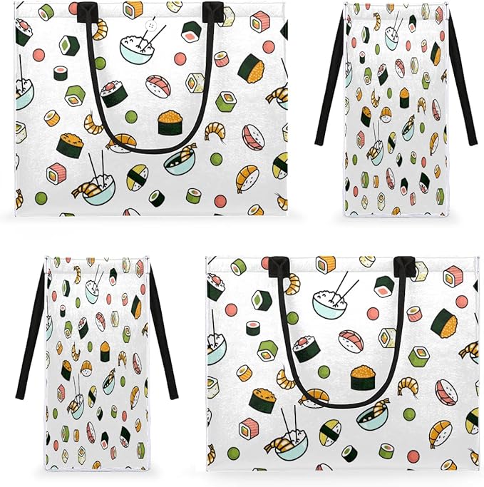 Tote Bag for Women Japanese Food Sushi Large Beach Bag Reusable Grocery Bags Tote Bag for Work Shopping Travel Beach