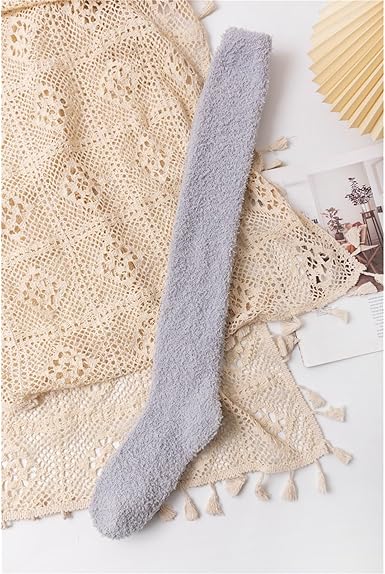 Women Winter Long Socks Coral Fleece Thigh High Boot Socks Winter Stockings Over Knee Leg Warmers Floor Long Socks