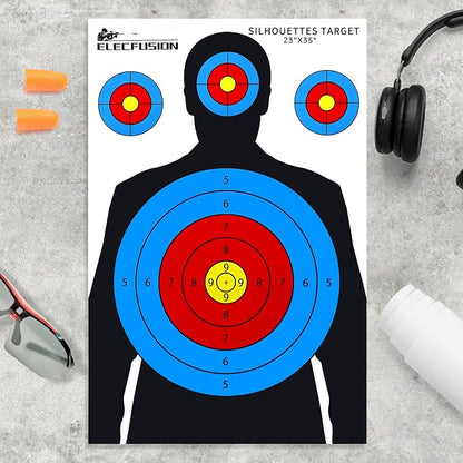 ElecFusion 6 Pack Silhouette Shooting Targets, 23X35 inch Paper Targets for Shooting Range, Suitable for Indoor/Outdoor Range Use with Handguns, BB Guns, Rifles, Pistols, Airsoft Guns