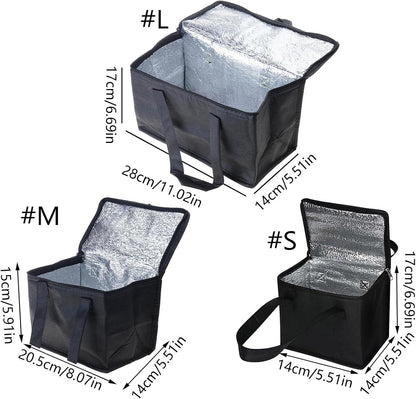 Insulated Lunch Bag Cooler Oxford Cloth Leakproof Thermal Tote for Work Travel Picnic Camping Fishing (gray and black)