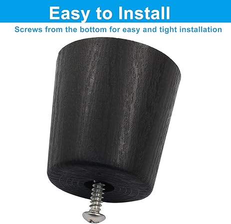 2 Inch Plastic Furniture Legs Set of 4, Black Screw in Legs Round Tapered Sofa Legs, Couch Feet Replacement Legs for Furniture, Table, Ottoman