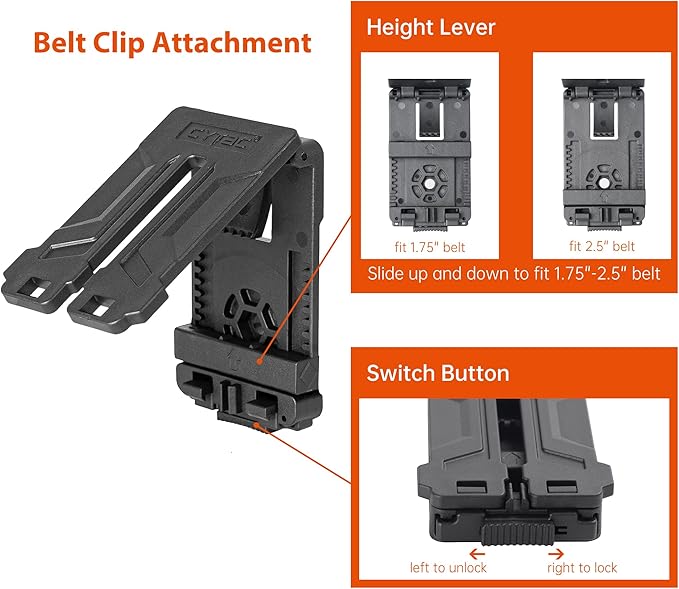 Universal Double Magazine Pouch Fit 9mm 10mm .40 .45 Caliber Dual  Single Stack Magazines, Black