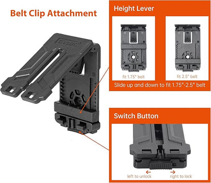 Universal Double Magazine Pouch Fit 9mm 10mm .40 .45 Caliber Dual  Single Stack Magazines, Black