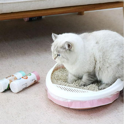 Drawstring Cat Litter Bags - Super Thick, Durable, Easy Clean Up, Jumbo Size Kitty Litter Box Liner Bag for Pet Cats (17.5" o 40.5" -7Pcs)