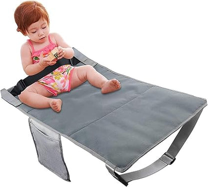Kids Airplane Seat Extender Travel Bed, Nylon Airplane Foot Rest, Gray