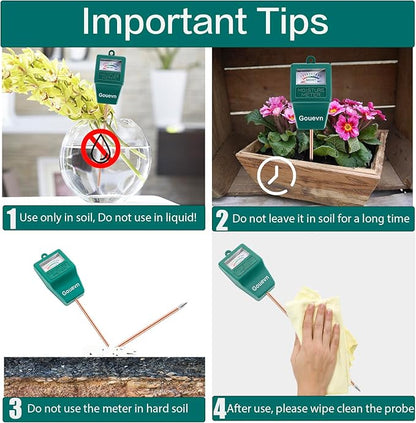 Long Probe Soil Moisture Meter for Plants, Plant Moisture Meter for House Plants, Plant Water Meter for Indoor  Outdoor Large Potted Plants, Hygrometer Gardening Gifts - No Battery Needed