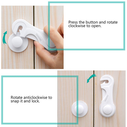 Cabinet Locks - Adoric Life Child Safety Locks 4 Pack - Baby Safety Cabinet Locks - Baby Proofing Cabinet Kitchen System with Strong Adhesive Tape (4pcs)