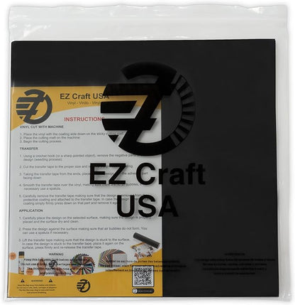 EZ Craft USA Glossy Adhesive Backed Vinyl Sheets (1, Black)