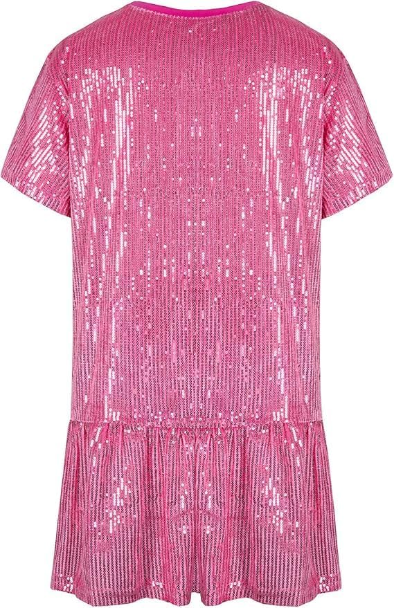 ENOPINK Womens Sequin Glitter Shirt Dress