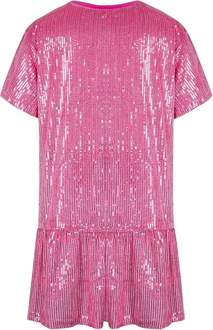 ENOPINK Womens Sequin Glitter Shirt Dress