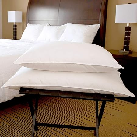 DOWNLITE Luxury White Goose Down Chamber Pillow - Hypoallergenic Feathers Surrounded by Down - Popular Hotel Style Pillow - King 20" x 36"