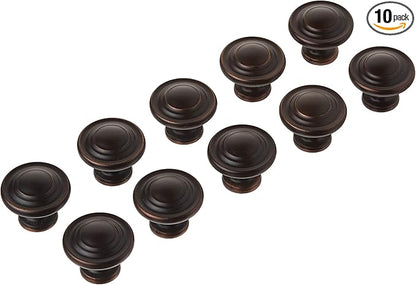 10-Pack Aged Bronze Round Cabinet Knobs