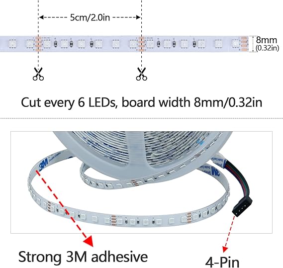 24V 32.8ft/10M RGB LED Strip Light 1200LEDs 120W Flexible SMD3535 High Brightness No-Waterproof IP20 LED Tape Lights for Living Room Home Decoration(RGB Controller and Power Supply Not Included)