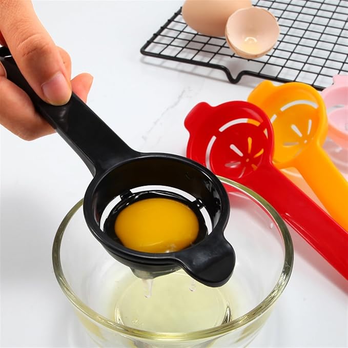 DIY Egg Yolk White Separator Divider Kitchen Cooking Egg Tools Filter Egg Separator Kitchen Gadgets Cooking Gadgets Hot(Black)