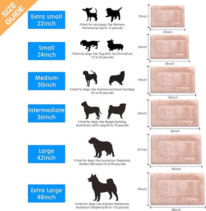 Dog Beds Crate Pad for MediumLarge Dogs Fit Metal Dog Crates,Ultra Soft Dog Crate Bed Washable  Anti-Slip Kennel Pad for Dogs Cozy Sleeping Mat,Pink 36inch
