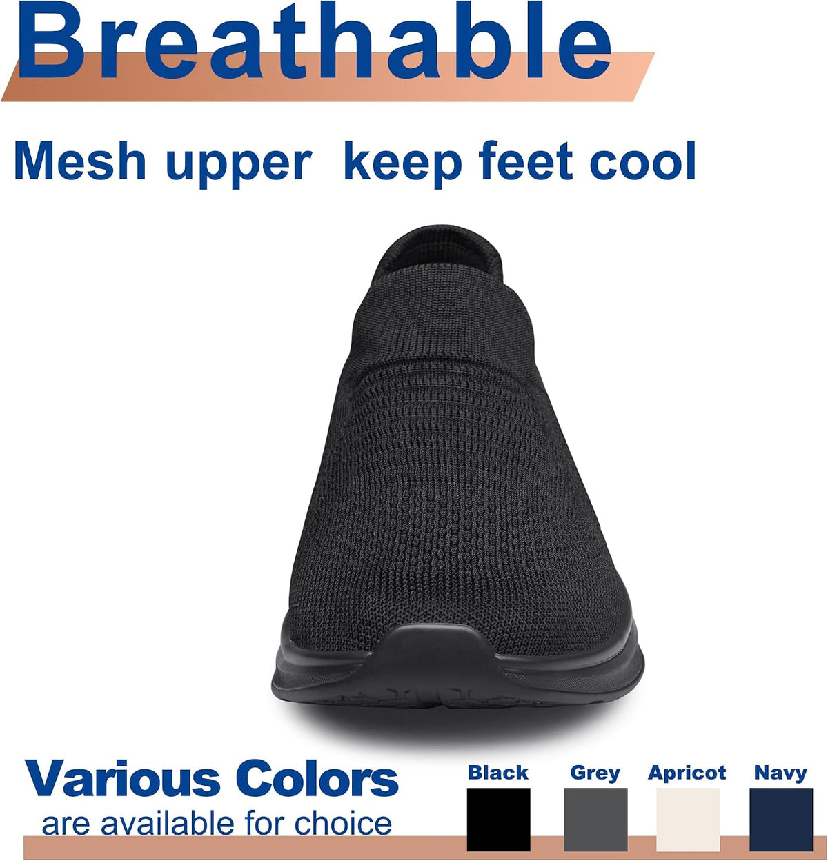 Mens Walking Shoes Slip on Lightweight Running Shoes Workout Athletic Tennis Shoes Gym Sneakers