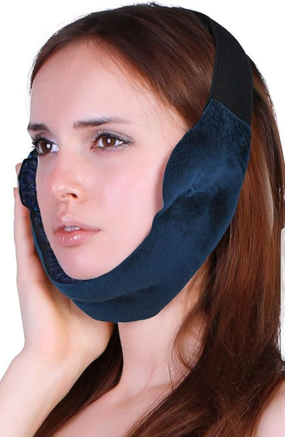Dental Pain Relief Pack for Facial Pain and TMJ Relief  Includes 8 Inch Elastic Extender Strap for Extra Length Where Needed  Dual Use Ice Pack for Cold Therapy  Soft Plush Warm Compress for Heat