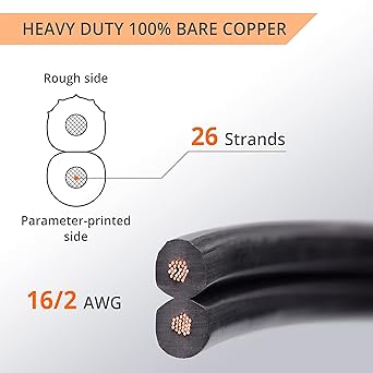 Wirefy 162 Low Voltage Landscape Lighting Copper Wire - Outdoor Direct Burial - 16-Gauge 2-Conductor 250 Feet  Landscape Lighting Wire  Low Voltage Wire 162  162 Landscape Wire