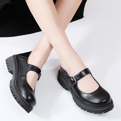 Size 10.5-11 XMM Mary Jane Shoes Platform Chunky Mary Janes for Women Ladies Comfort Leather Round Toe Non-Slip Dressy Casual Cute Girls School Work Shoes