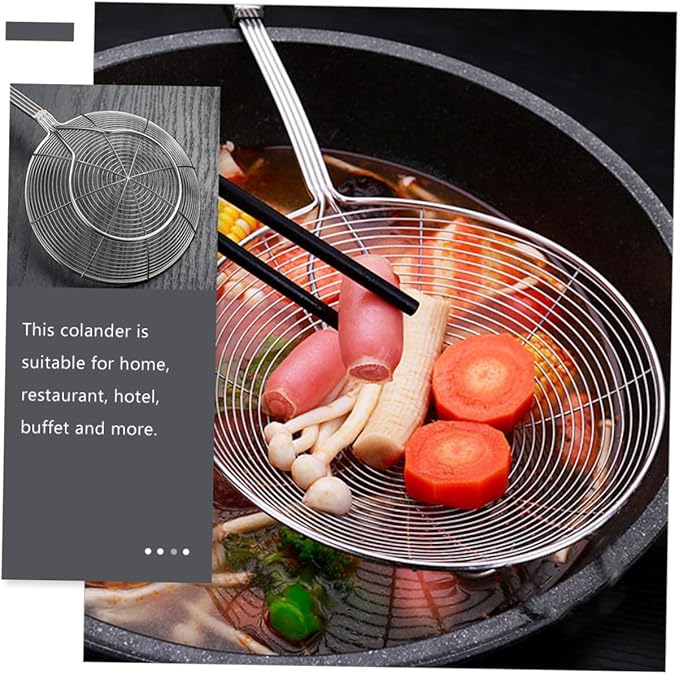 Unomor Oil Filter Spoon for Kitchen Use Hot Pot Strainer Scoop Stainless Steel Sturdy and Easy to