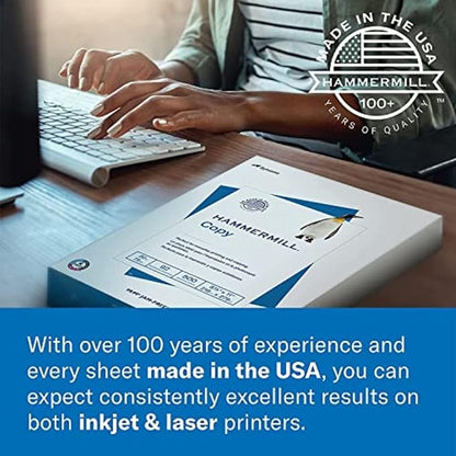 Hammermill Printer Paper, Premium Color 28 lb Copy Paper, 8.5 x 11-1 Ream (500 Sheets) - 100 Bright, Made in the USA, 102467