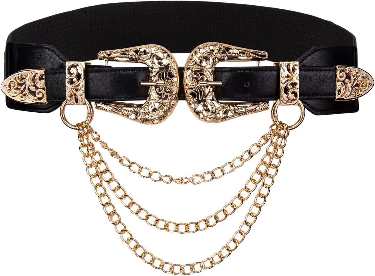 Barry.Wang Rhinestone Belts for Women Silver Gold Bling Belt Diamond Crystal Studded for Jeans Dress Bridal Christmas