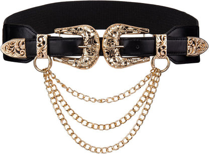 Barry.Wang Rhinestone Belts for Women Silver Gold Bling Belt Diamond Crystal Studded for Jeans Dress Bridal Christmas