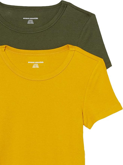 Essentials Women's Slim-Fit Short-Sleeve Crewneck T-Shirt, Pack