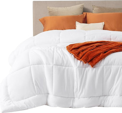 Bedsure Comforter Duvet Insert - Quilted Comforters Oversized King Size, All Season Duvet, Down Alternative Bedding, with 8 Tabs, Gifts for WomenMen, White, Oversized King 116 x 98 Inches