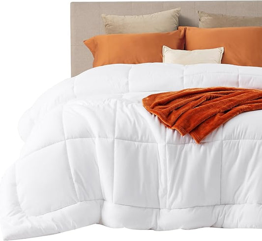 Bedsure Comforter Duvet Insert - Quilted Comforters Oversized King Size, All Season Duvet, Down Alternative Bedding, with 8 Tabs, Gifts for WomenMen, White, Oversized King 116 x 98 Inches