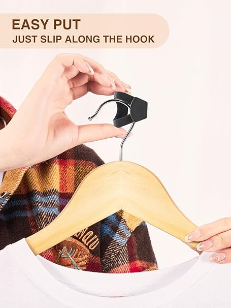 Smartor Clothes Hanger Connector Hooks 30 Pack, Closet Storage and Organization as Hangers Space Saving, Hanger Add on Hook as Closet Organizer, Stacking Hangers, Cascading Space Saver, Black