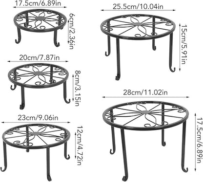 JUOPZKENN Metal Plant Stands for Flower Pots, 5pcs Metal Plant Stand Innovative Decorative Sturdy Stable Indoor Outdoor Flower Pot Holders for Multiple Plants Pots